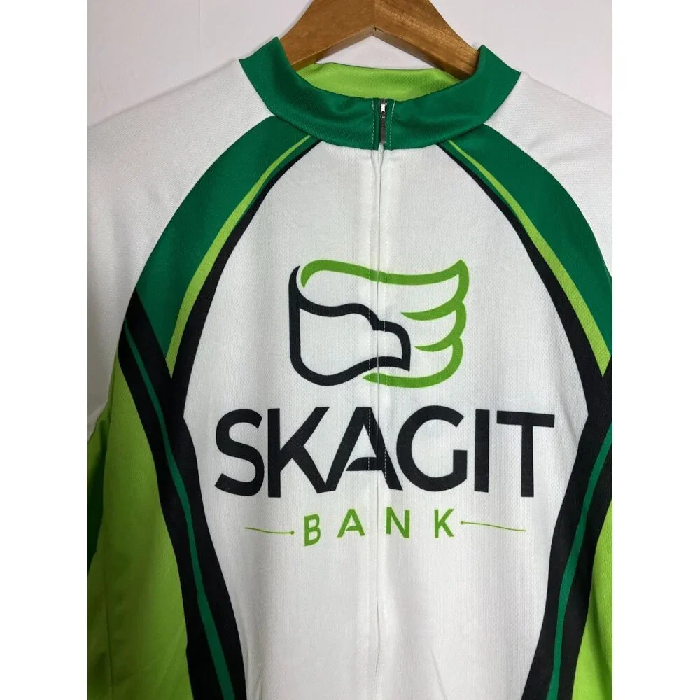 Primal Men's XL Skagit Bank Cycling Jersey Green White